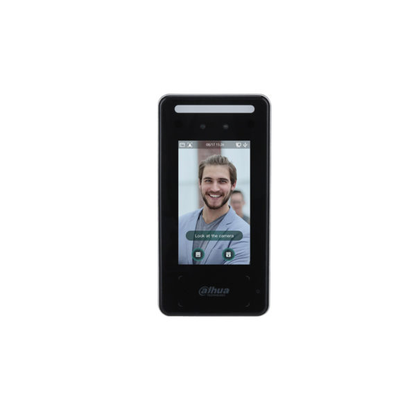Control de acceso biometrico facial y videoportero. Pantalla táctil de 4.3" y cámara 2MP