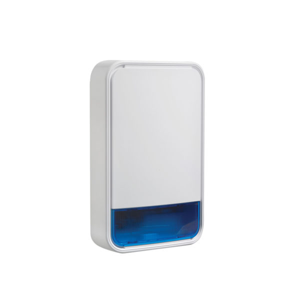 Sirena inalámbrica para Exteriores con luz estroboscópica. Hasta 110 dB.