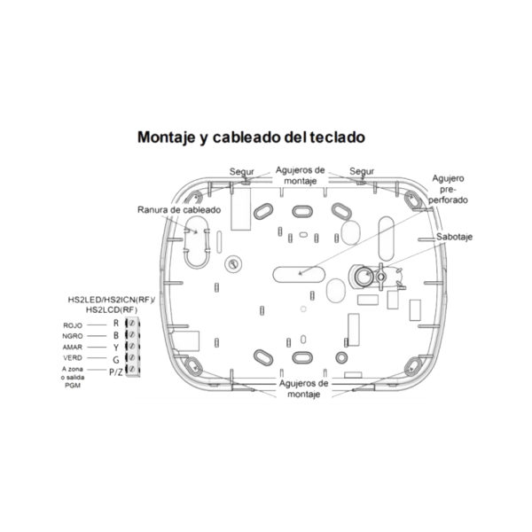 Teclado cableado de iconos admite 128 zonas compatible con NEO-DSC HS2ICN - Imagen 5