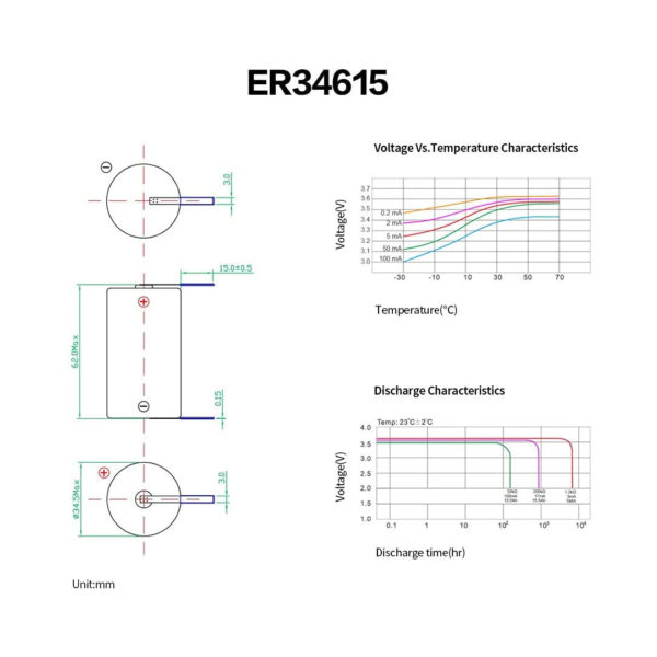 Batería de Lithium de 3.6volt EBL - Imagen 3